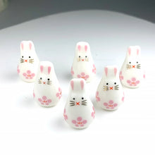 19x12mm 5pcs/set Hand Painted Little Rabbit Ceramic Beads Charm Cartoon Animals Loose DIY Bracelets Earrings Necklace Porcelain