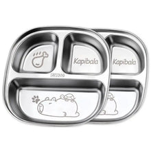 Fruit Salad Plate Tableware Dishwasher Safe Capybara 2/3/4 Grids Food Plate Dishes Reusable Square Divided Dinner Plates