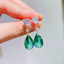 2026 New Style Fashion Green Crystal Pendant Earrings for Women's Engagement Party Accessories with Noble  Unique Jewelry