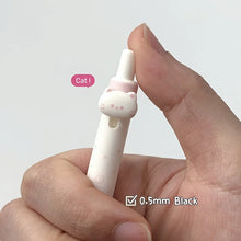 4/8Pcs Kawaii Lucky Cat Gel Pen Set Cute 3D Cat Paw Tail Decor Retractable Twist Pen 0.5mm Black Ink Student Writing Stationery
