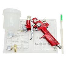 0.8mm/1.0mm Nozzle H-2000 Professional HVLP Mini Paint Spray Gun Airbrush +250ML Plastic Pot Used for Paint Spraying