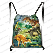 Ancient Animal Dinosaur Backpack Women Men Travel Bag Teenager Boys Girls Bookbag Children Canvas Drawstring Bag Kids Gift