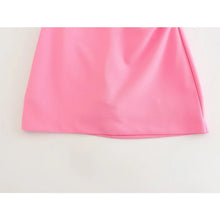 YENKYE New Fashion Women Pink Ruched Strapless Dress Sleeveless Back Zipper Female Party Mini Sexy Vestidos