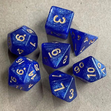 7PCS New Starry Glitter DND Dice Set, D4/D6/D8/D10/D12/D20 Polyhedral RPG Dice for Tabletop Games, Board Game Accessories