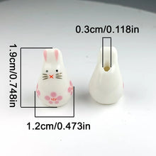 19x12mm 5pcs/set Hand Painted Little Rabbit Ceramic Beads Charm Cartoon Animals Loose DIY Bracelets Earrings Necklace Porcelain