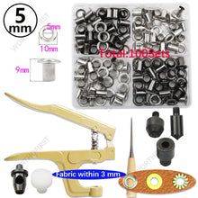 5/8mm Brass Eyelets with Multifunctional Pliers Kit Leather Grommet Round Eye Rings for Shoes Bag Belt Scrapbooking