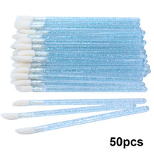 50pcs Disposable Lip Brush Makeup Mascara Wands Solid Stick  Lipgloss Lipstick Brushes Micro Beauty Applicators Wands
