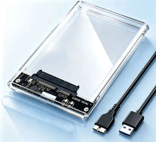 USB 3.0 2.5" HDD/SSD Enclosure Transparent SATA Hard Drive Case with Smart Display Real-Time Hard Disk Health Monitoring