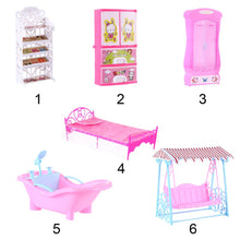 Dollhouse Furniture Creative Miniature Furniture Wardrobe/Bed/Shoe Rack/Bathtub/Swing For Doll Living Room Decor Accessories