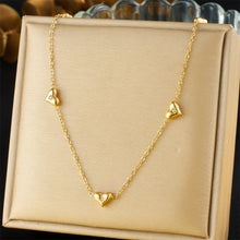 LAMENGLY 316L Stainless Steel Simple Style Bowknot Heart Pearl Geometry Pendant Necklace For Women Elegant Trend Neck Chain Gift