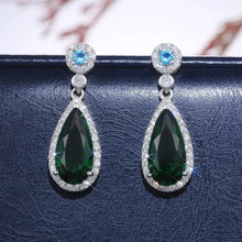 2026 New Style Fashion Green Crystal Pendant Earrings for Women's Engagement Party Accessories with Noble  Unique Jewelry