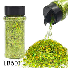 Silver Holographic - Craft Nail Glitter - 2oz Glitter Mix Chunky Glitter Bulk Colors in Shaker, Nail Glitter Decoration