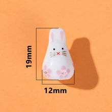 19x12mm 5pcs/set Hand Painted Little Rabbit Ceramic Beads Charm Cartoon Animals Loose DIY Bracelets Earrings Necklace Porcelain