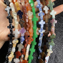 12x16x5mm Natural Stone Cross Loose Beads Semi-Precious Agate DIY Necklace Pendant Jewelry Making Accessories Wholesale
