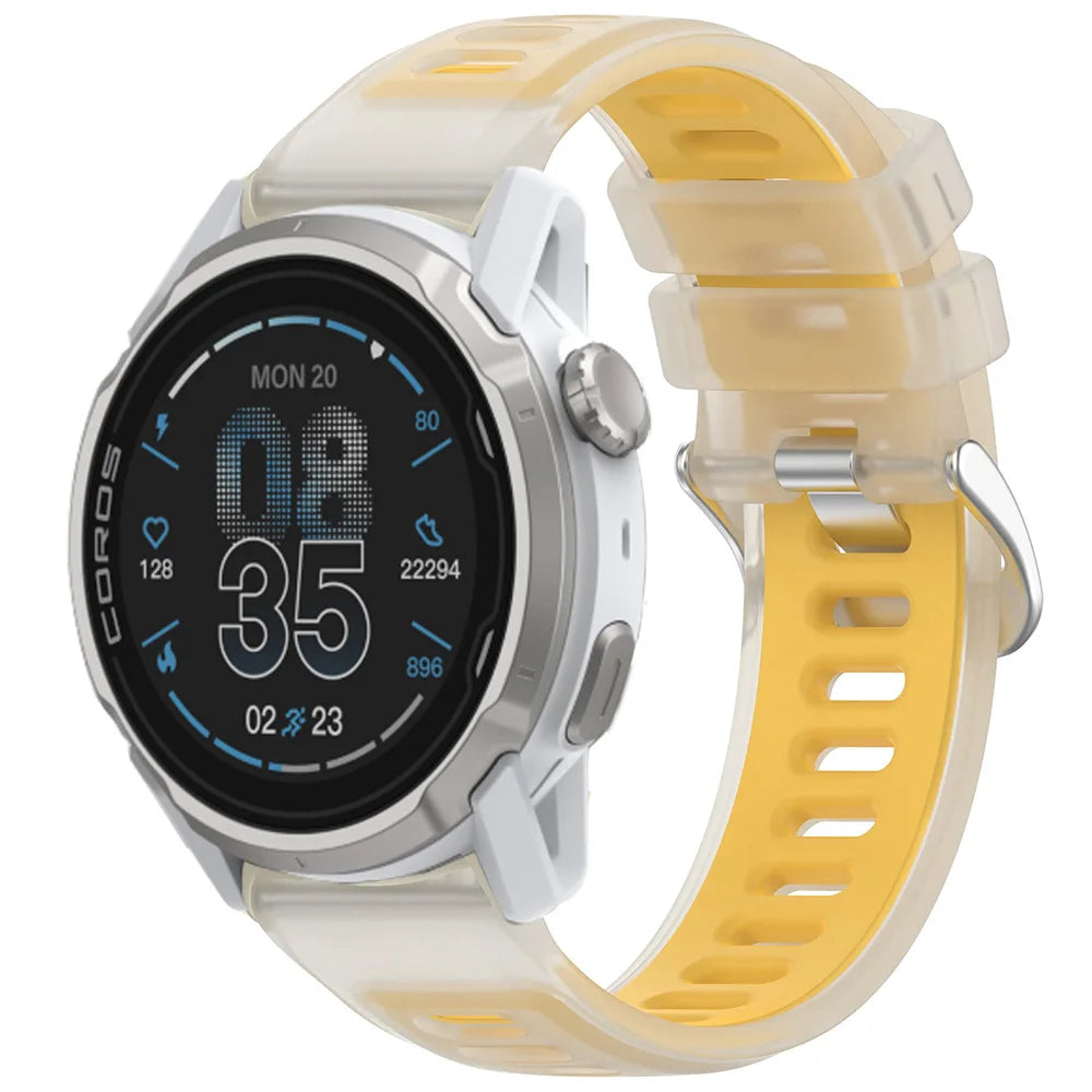 20/22mm Silicone Strap For COROS Watch APEX 2-4 42mm/PACE Pro/3 2 Semi-Transparent Watchband Suunto Race 2-1-S/Vertical 2-1 Band