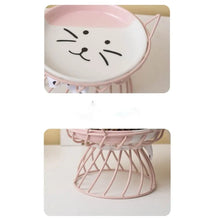 Pet Accessories With Stand Ceramic Cat Bowl Non-Slip Large Capacity Dog Water Bowl Cartoon Pet Feeder Pet Drinking