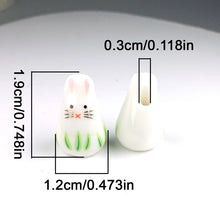 19x12mm 5pcs/set Hand Painted Little Rabbit Ceramic Beads Charm Cartoon Animals Loose DIY Bracelets Earrings Necklace Porcelain