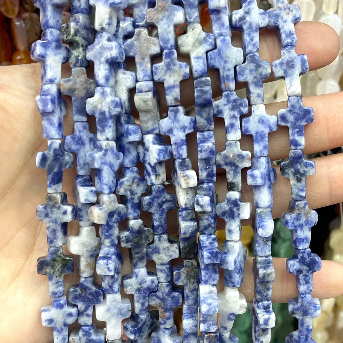 10X14MM Natural Stone Cross Shape Agates Quartz Turquoises Spacer Beads For Jewelry Making DIY Bracelet Necklace Accessories