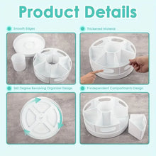 360° Rotating Desk Organizer With 7 Removable Bins Multi- Pen Holder Offices Accessories Stationery Pencil Office School