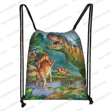 Ancient Animal Dinosaur Backpack Women Men Travel Bag Teenager Boys Girls Bookbag Children Canvas Drawstring Bag Kids Gift