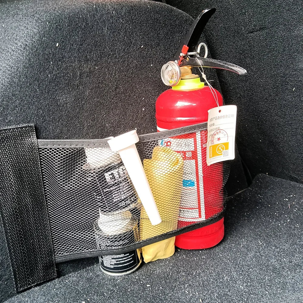 Car Back Rear Trunk Storage Net Pocket Trunk Seat Back Bag Elastic Storage Bag Auto Organizer Net Universal Storage Bag