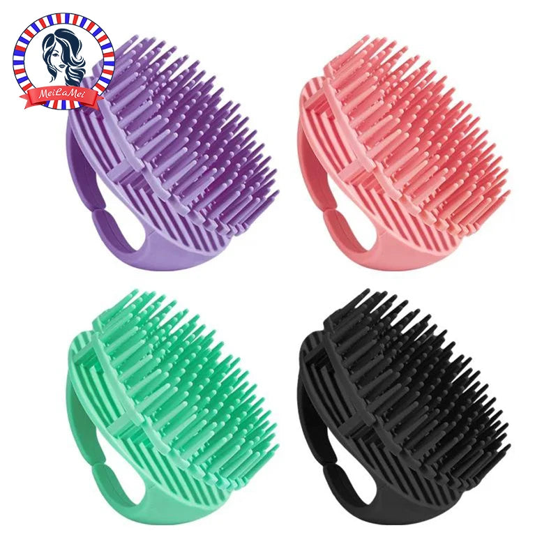 Silicone Shampoo Scalp Hair Massager Head Body Scalp Massage Brush Hair Washing Brush Scalp Exfoliator Brush Head Scrubber Tools