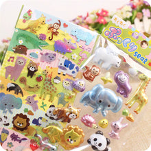 Creative Animals Party 2 in 1 Cartoon 3D Decor Stickers Scrapbooking Diy Journal Stationery Stickers Stationery Cute Stickers