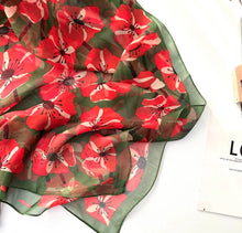 Pretty Flower Women Foulard Elegant Chiffon Georgette Bandana Scarf Summer Beach Sun Protection Thin Breathable