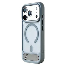 Luxury Alloy Bracket for MagSafe Phone Case for IPhone 17 Pro Max 15 14 16 Pro Magnetic Wireless Charging Shockproof Pc Cover