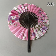 1 Piece Chinese Flower Pattern Round Bamboo Handheld Fan With Tasse Portable Folding Fan Wedding Dance Fan Home Party Decor