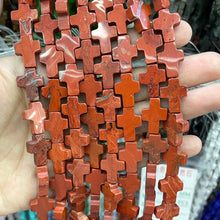 Natural Stone Cross Shape Agate Jade Quartz Turquoise Spacer Beads For Jewelry Making DIY Bracelet Necklace Earring 12X16MM 