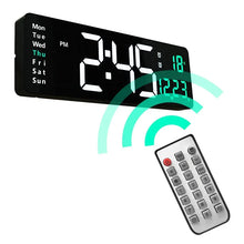 16-Inch Large-Screen Digital Wall Clock Temperature Date Week Display Remote Control Double Alarm Clock 12/24H LED Wall Clock
