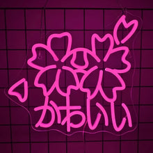 Cherry Flower Neon Sign LED Neon Light Sign Dimmable USB Powered for Beautiful Door Home Wall Drawing Room Decor Birthday Gifts