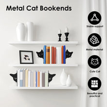 Cat Shaped Bookend Bookshelf Decorative Metal Book End Book Stopper for Office Home Library Cute Desk Bookshelf Decor Organize