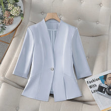NAVIU Women's Slim Fit Formal Blazer Single Breasted Half Sleeve Jacket Elegant Office Top for 2025 New Spring Summer