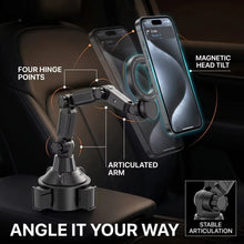 Car Cup Phone Holder Magnetic Phone Mount Super Strong Suction for Stable 360° Rotatable Mobile Support For Car
