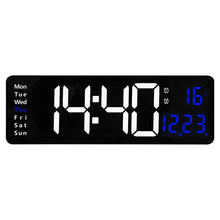 16-Inch Large-Screen Digital Wall Clock Temperature Date Week Display Remote Control Double Alarm Clock 12/24H LED Wall Clock
