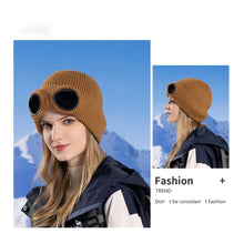 New Winter Warm Beanie Hats Women Men Winter Windproof Glasses Knitted Ski Mask Cap Outdoor Ear Protection Sports Cold Hat