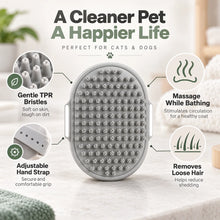 Pet Bath Brush for Dogs Cats Soft TPR Grooming Massage Brush Deshedding Cleaning Scrubber Adjustable Hand Strap Pet Shower Suppl