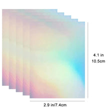 50pcs Holographic Sticker Paper Clear Vinyl 2.9 X 4.1 Inch Self-Adhesive Waterproof Transparent Cold Laminating Film for Crafts