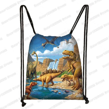Ancient Animal Dinosaur Backpack Women Men Travel Bag Teenager Boys Girls Bookbag Children Canvas Drawstring Bag Kids Gift