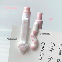 4PCS Lucky Cat Style Gel Pen For Students 0.5mm Black Pen Creative Cat's Tail Cat's Paw Writing Pen Office Supplies New
