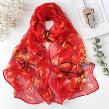 Pretty Flower Women Foulard Elegant Chiffon Georgette Bandana Scarf Summer Beach Sun Protection Thin Breathable