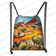 Ancient Animal Dinosaur Backpack Women Men Travel Bag Teenager Boys Girls Bookbag Children Canvas Drawstring Bag Kids Gift