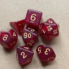 7PCS New Starry Glitter DND Dice Set, D4/D6/D8/D10/D12/D20 Polyhedral RPG Dice for Tabletop Games, Board Game Accessories