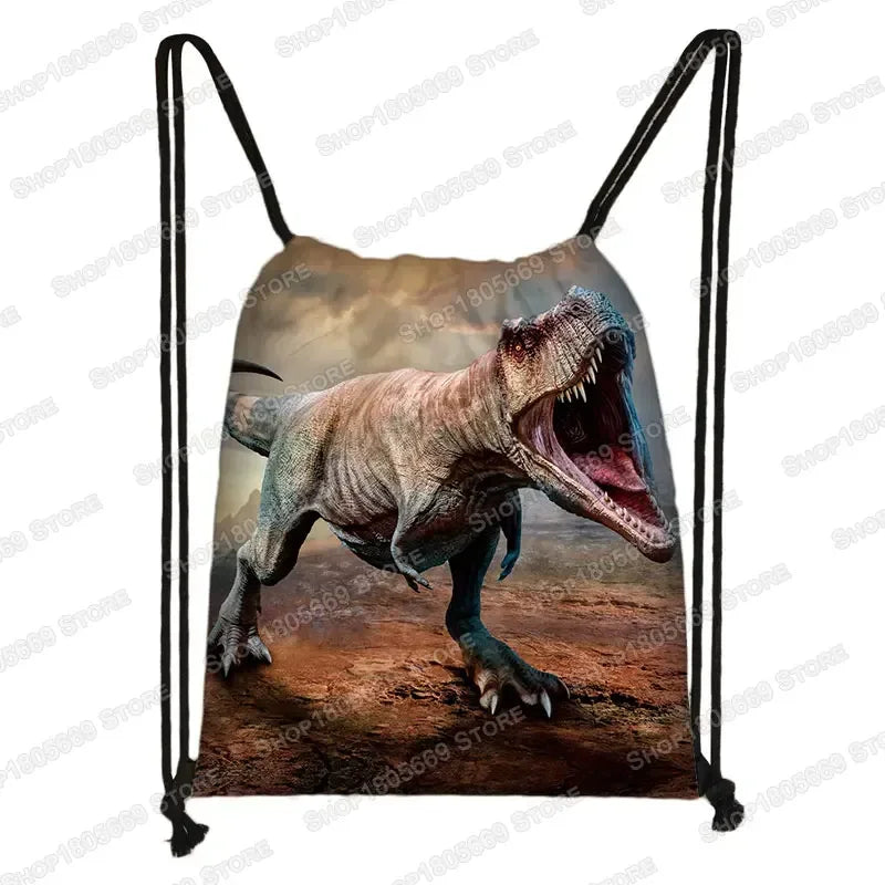 Ancient Animal Dinosaur Backpack Women Men Travel Bag Teenager Boys Girls Bookbag Children Canvas Drawstring Bag Kids Gift