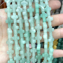 10X14MM Natural Stone Cross Shape Agates Quartz Turquoises Spacer Beads For Jewelry Making DIY Bracelet Necklace Accessories
