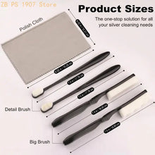 Home Jewelry Care Tools Set with 4 Cleaning Brushes 1 Polishing Cloth, Soft Bristle Manual for Broad Areas, Small 55KA