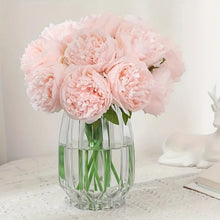 YO CHO 5pc Big Peony Artifcial Silk Flower Wedding Bouquet Decor White Peony Home Display Fake Flower Pack Heart Peony Pink Rose