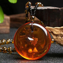 Unisex Necklace Amber Jade Pendant Beeswax Necklace Yellow Yellow Jade Pendant For Woman Birthday Special Occasion